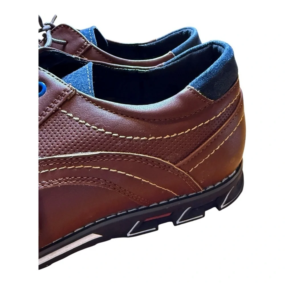 Gatsby Men's Leather Lisse Oxford Lace-Up Orthopedic Shoes Brown Size 10AA New